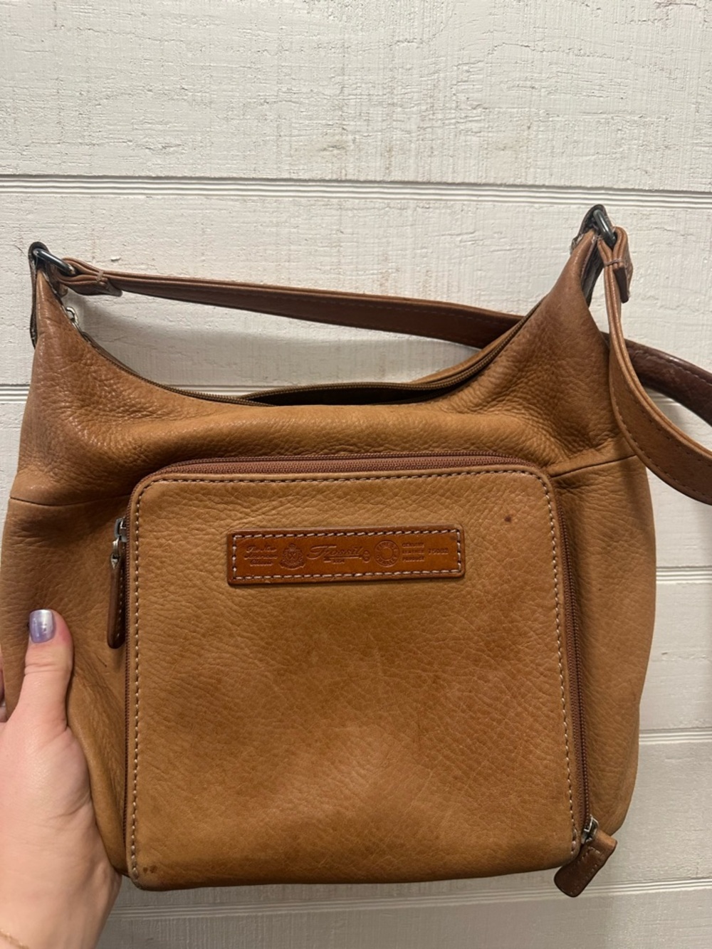 Fossil Cognac Brown Leather Shoulder Bag